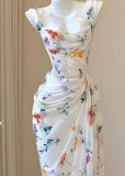 IFOMT Water Flower Draped Maxi Dress