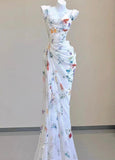 IFOMT Water Flower Draped Maxi Dress