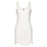 IFOMT Elegant White Sleeveless Suspender Frilly Girlish Style Mini Dress Romantic Twill Neckline Wrap Hip Skirt Women's Holiday Outfit