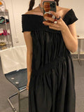 IFOMT 2024 New Fashion Elegant Irregular Stretch Drop-Shoulder Dress