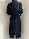 IFOMT 2024 New Fashion Elegant Stand Collar Single Loose Tie Trench Dress