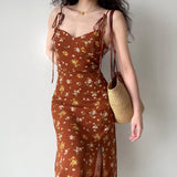 IFOMT 2024 New Fashion Elegant Split-side Floral Slip Long Dress