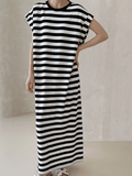 IFOMT 2024 New Fashion Elegant Simple Long Striped Comfy Dress