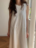 IFOMT 2024 New Fashion Elegant Loose Sleeveless Split-joint Denim Dress