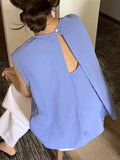 IFOMT 2024 New Fashion Elegant French Back Hollow Sleeveless Vest Shirt