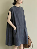 IFOMT 2024 New Fashion Elegant Artistic Denim Distressed Sleeveless Dress
