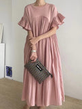 IFOMT 2024 New Fashion Elegant French Casual Split-joint Pleated Dress
