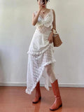 IFOMT 2024 New Fashion Elegant Sexy See-through Lace Strap Dress
