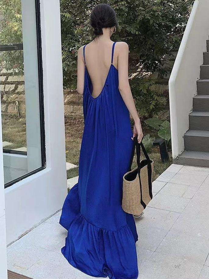 IFOMT 2024 New Fashion Elegant Sexy Backless Seaside Holiday Dress