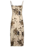 IFOMT 2024 New Fashion Elegant Vintage Printed Pleated Slip Dress