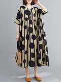 IFOMT 2024 New Fashion Elegant Original Polka-Dot Split-Joint Round-Neck Midi Dress