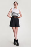 Ifomt White Striped Knitted Tank Top