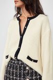Ifomt Leigha Beige Contrast knitted Cardigan