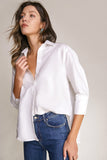 Ifomt White Linen-Blend Button-Up Shirt