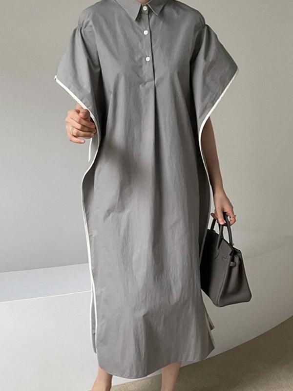IFOMT 2024 New Fashion Elegant Loose Lapel Banded Lounge Dress