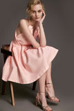 Ifomt - Pink Sleeveless Metal Ring Halter Mini Dress