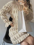 IFOMT 2024 New Fashion Elegant Retro Elegant Bubble Pleated Knitted Dress