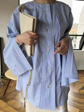 IFOMT 2024 New Fashion Elegant Chic Single-breasted Loose Striped Shirt
