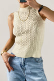 Ifomt Ivory Cable Knit Shrug Cardigan & Vest Two-Piece Set