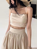 IFOMT 2024 New Fashion Elegant Elegant Ruffled Camisole+high Waist A-line Skirt 2 set