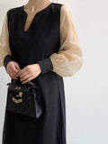 IFOMT 2024 New Fashion Elegant Loose Casual Paneled Long-Sleeved Dress