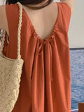 IFOMT 2024 New Fashion Elegant Open Back Sleeveless Linen Dress