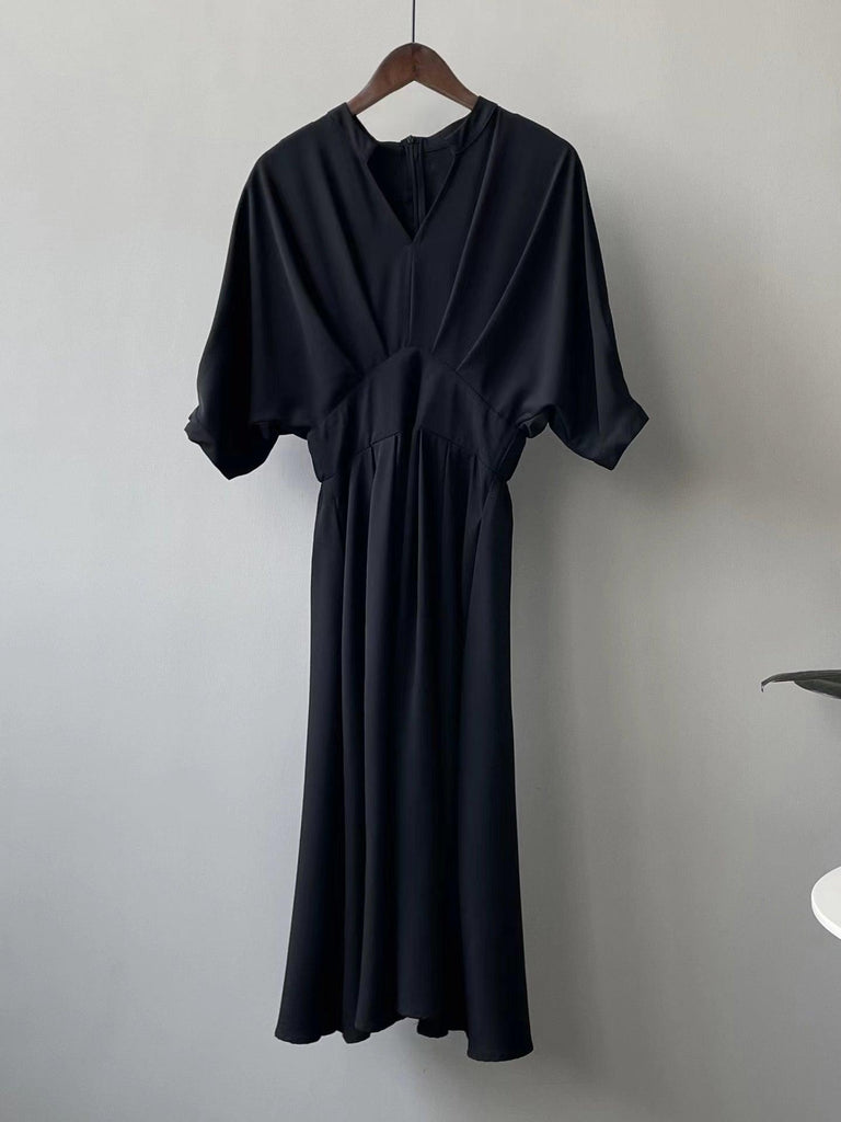 IFOMT 2024 New Fashion Elegant Hepburn Style V Neck Waist Dress
