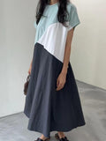 IFOMT 2024 New Fashion Elegant Contrast Paneled Loose-Fitting Casual Dress