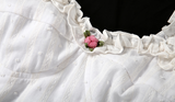 IFOMT Elegant White Sleeveless Suspender Frilly Girlish Style Mini Dress Romantic Twill Neckline Wrap Hip Skirt Women's Holiday Outfit