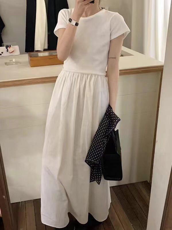 IFOMT 2024 New Fashion Elegant Casual Round Neck Short-Sleeved Dress