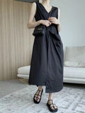 IFOMT 2024 New Fashion Elegant Cool Ruffled Big Pocket Sleeveless Dress