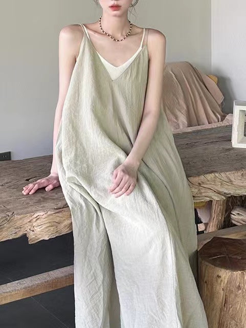 IFOMT 2024 New Fashion Elegant Vacation Sleeveless Sling A-line Long Dress