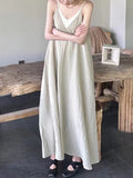 IFOMT 2024 New Fashion Elegant Vacation Sleeveless Sling A-line Long Dress