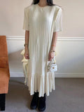 IFOMT 2024 New Fashion Elegant French Retro Pleated Ruffled Dress