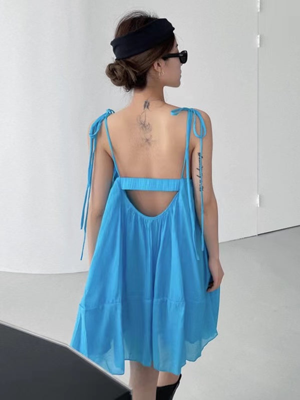 IFOMT 2024 New Fashion Elegant Sexy Backless Suspender Short Dress