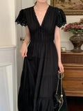 IFOMT 2024 New Fashion Elegant Elegant Hollow Lace V-Neck Long Dress