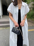 IFOMT 2024 New Fashion Elegant French Style Simple Long Shirt Dress