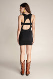 Ifomt - Black Sleeveless Back Cut Out Bodycon Mini Dress