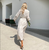 Ifomt New Design 2023 Women Summer Long sleeve Floral print Long dress