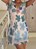 IFOMT Dyed Floral Print Strap Mini Dress