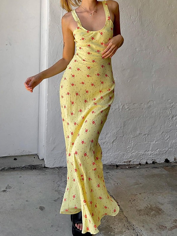 IFOMT Summer Floral Print Maxi Dress