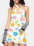 IFOMT Criss Cross Floral Mini Dress