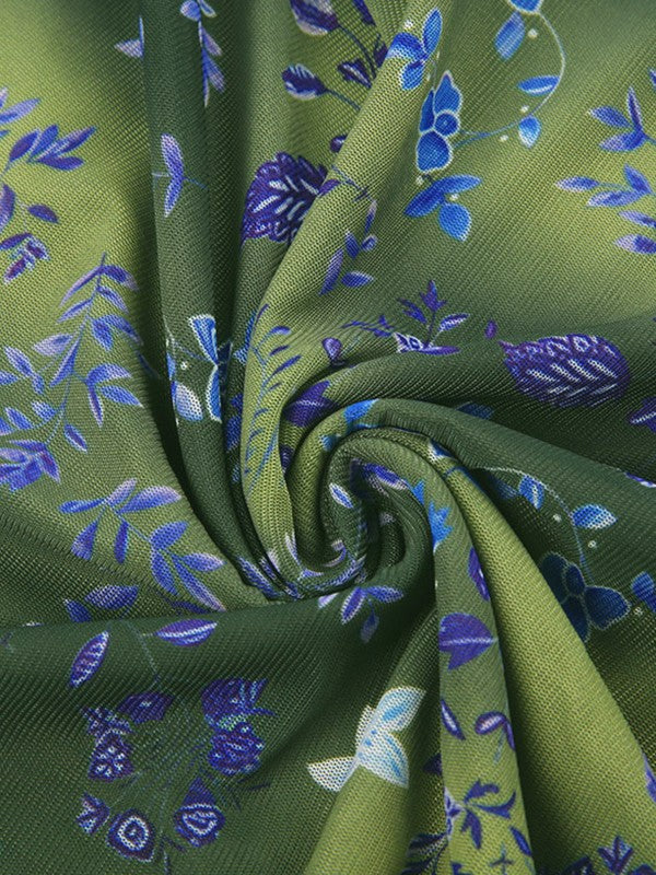 IFOMT Tie Dye Floral Mini Dress