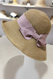 IFOMT 2024 New Woman HatFoldable Wide Brim Bow Ties Straw Hat