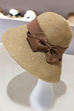 IFOMT 2024 New Woman HatFoldable Wide Brim Bow Ties Straw Hat