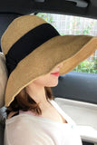 IFOMT 2024 New Woman HatFoldable Wide Brim Bow Ties Straw Hat