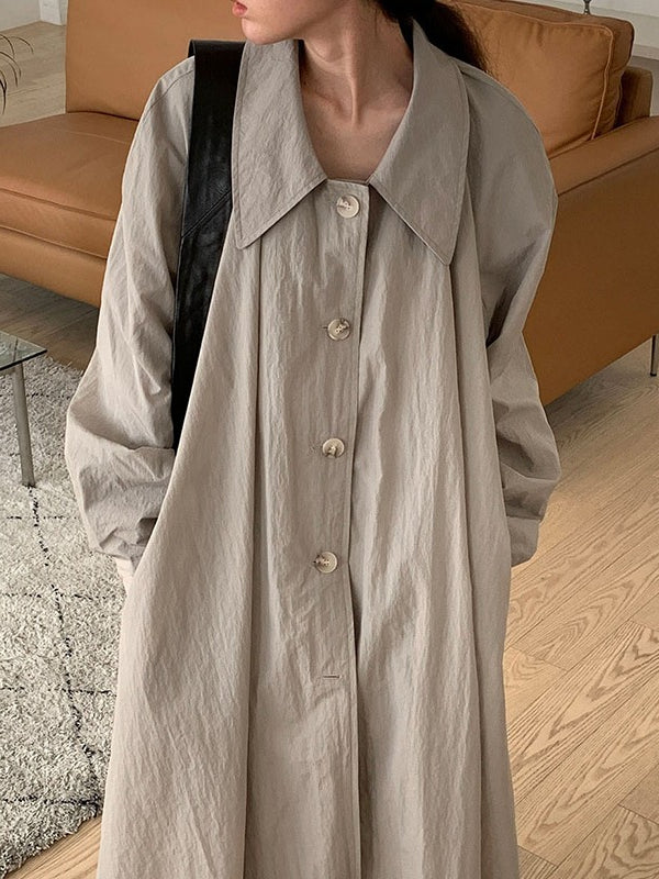 IFOMT 2024 New Fashion Elegant Loose Lapel Single-breasted Shirt Dress Trench Coat