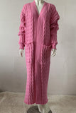 IFOMT 2024 New Woman Style sweater Cardigans Pocketed Cable Knit Long Cardigan