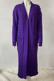 IFOMT 2024 New Woman Style sweater Cardigans Pocketed Cable Knit Long Cardigan