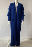 IFOMT 2024 New Woman Style sweater Cardigans Pocketed Cable Knit Long Cardigan